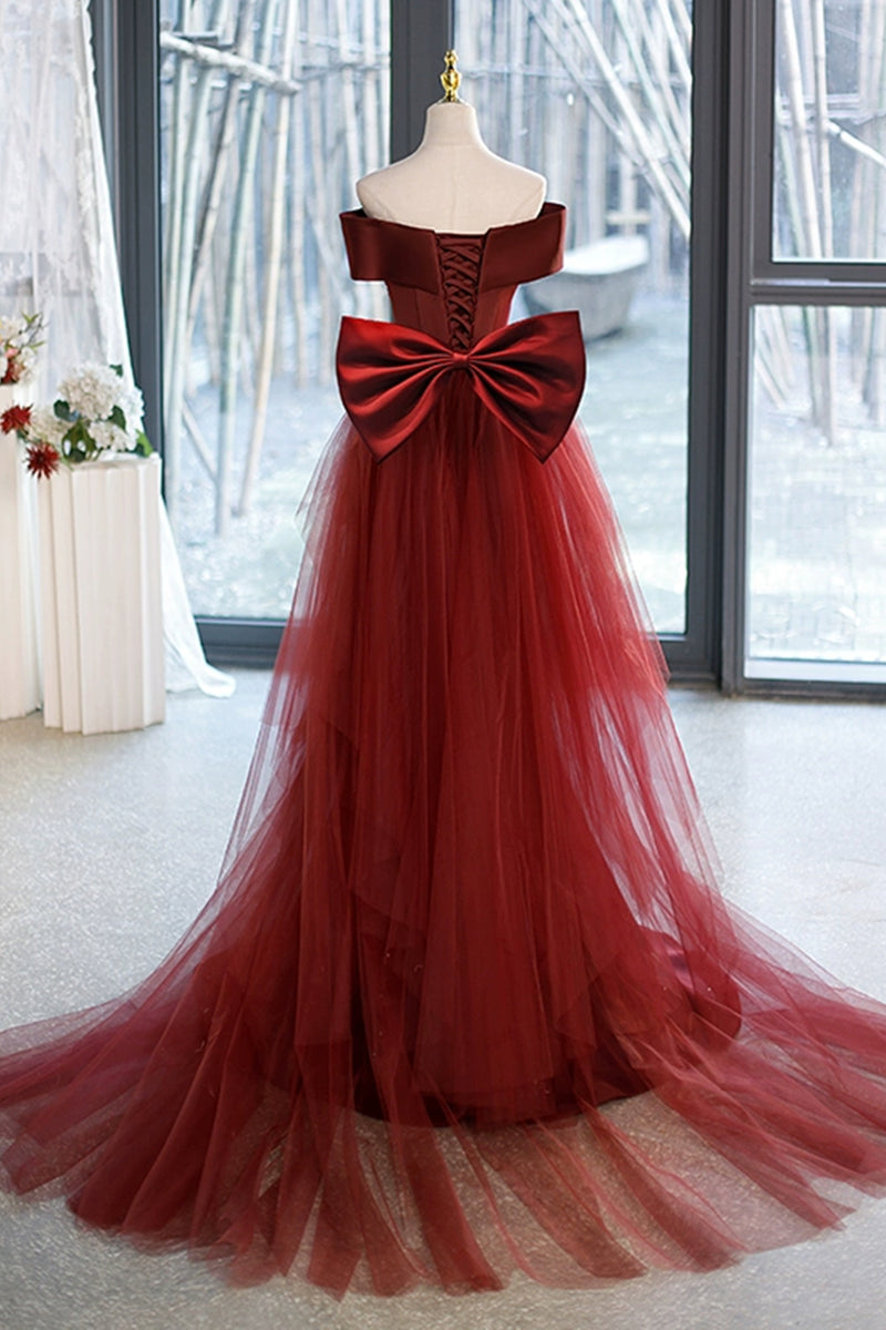 Burgundy Mermaid Off the Shoulder Prom Dresses Long, Mermaid Burgundy – Lwt  Dress