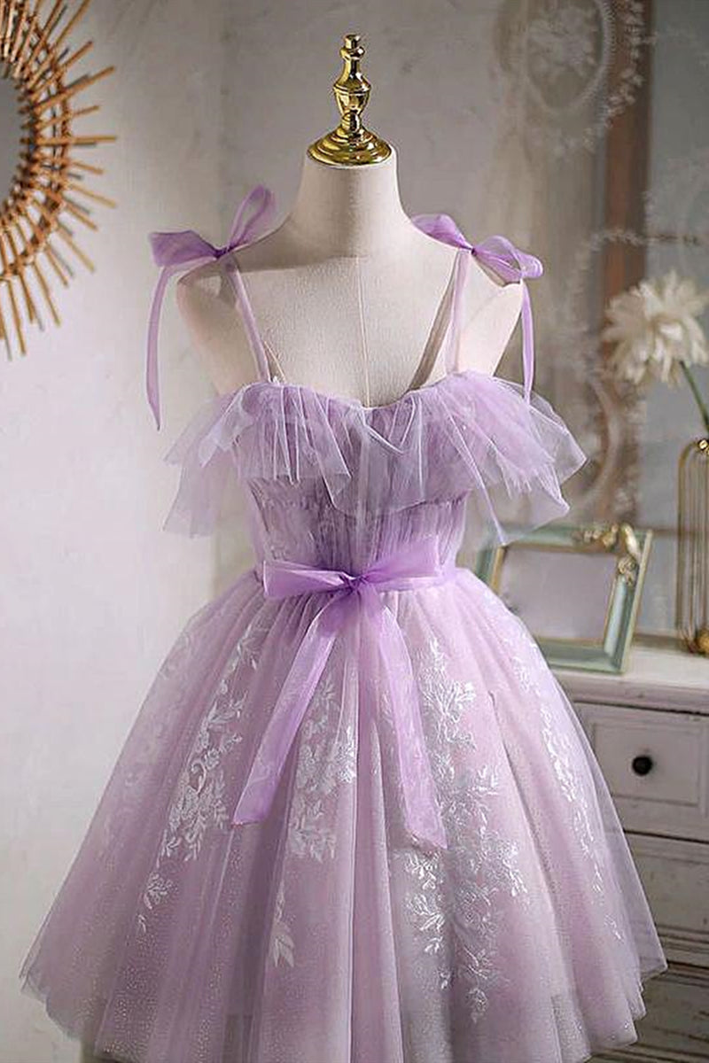 Purple Tulle Lace Short Prom Dress Homecoming Dress · Little Cute · Online  Store Powered by Storenvy