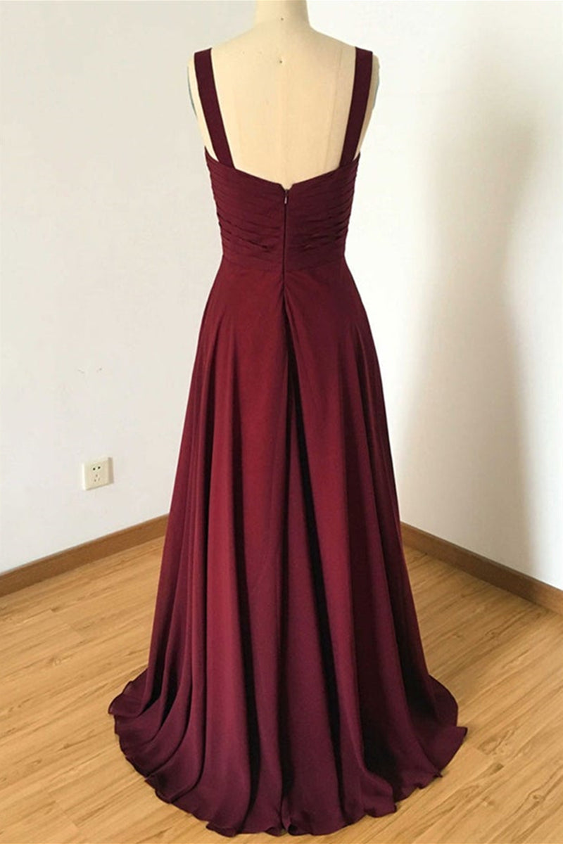 Sweetheart Neck Backless Burgundy Long Prom Dresses, Backless Burgundy