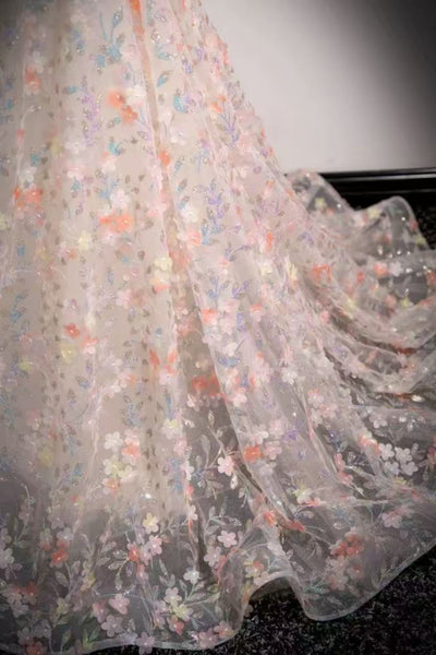 A Line Off the Shoulder Pink Lace Long Prom Dresses, Pink Formal Graduation Evening Dresses with Appliques WT1726