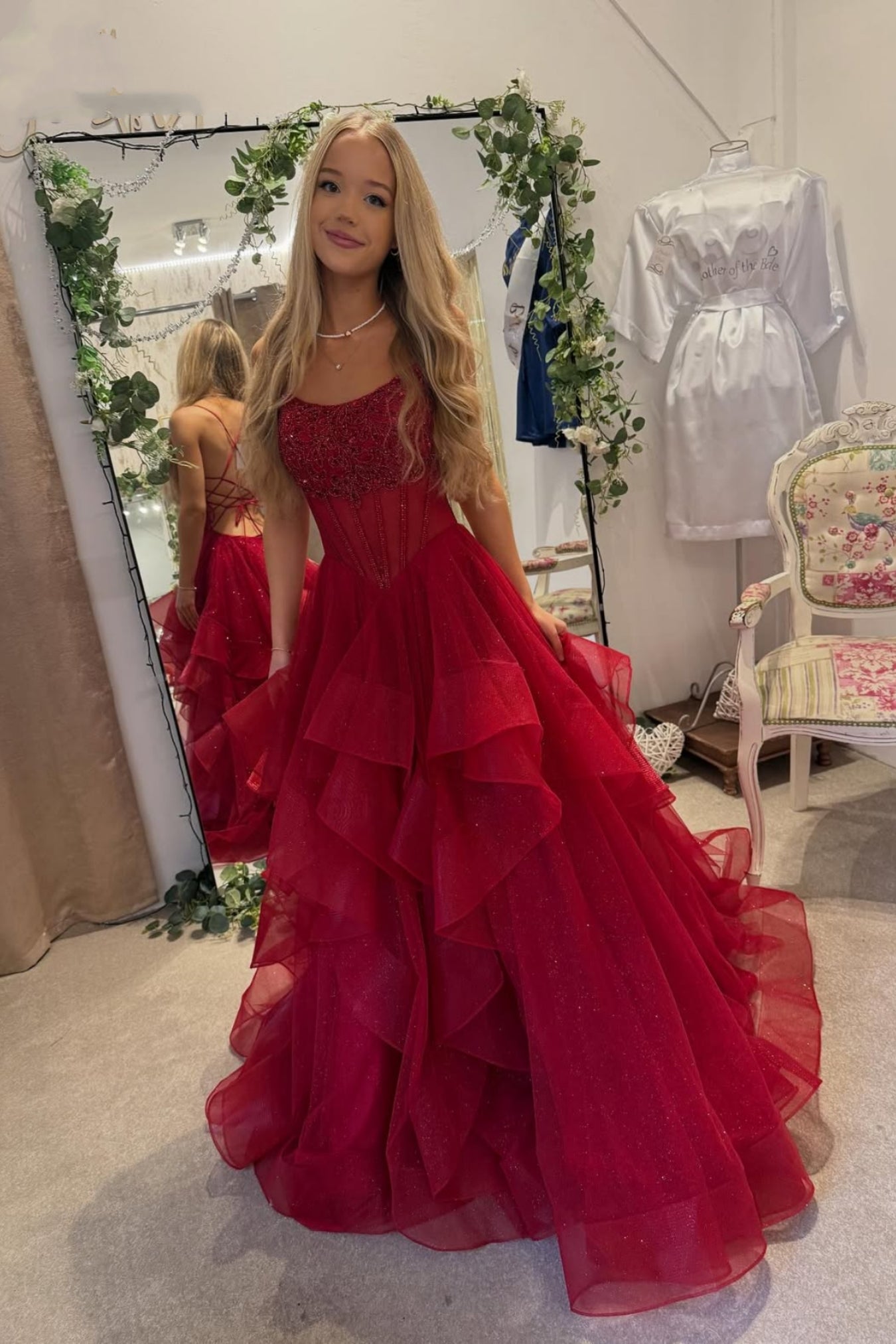 Burgundy Tulle A Line Backless Fluffy Long Prom Dresses, Burgundy Lace Lwt Dress Burgundy Tulle A Line Backless Fluffy Long Prom Dresses, Burgundy Lace Lwt Dress