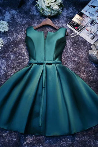 Emerald Green Princess V Neck Short Prom Dresses, Emerald Green Homecoming Dresses, Short Formal Evening Dresses WT1245
