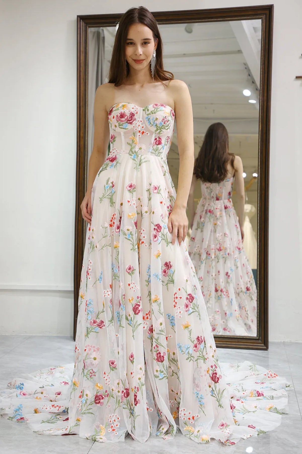 ivory tulle prom dress AMARRA 89377 Sequined Lace and Tulle Prom Dress 2026 Ivory / 10