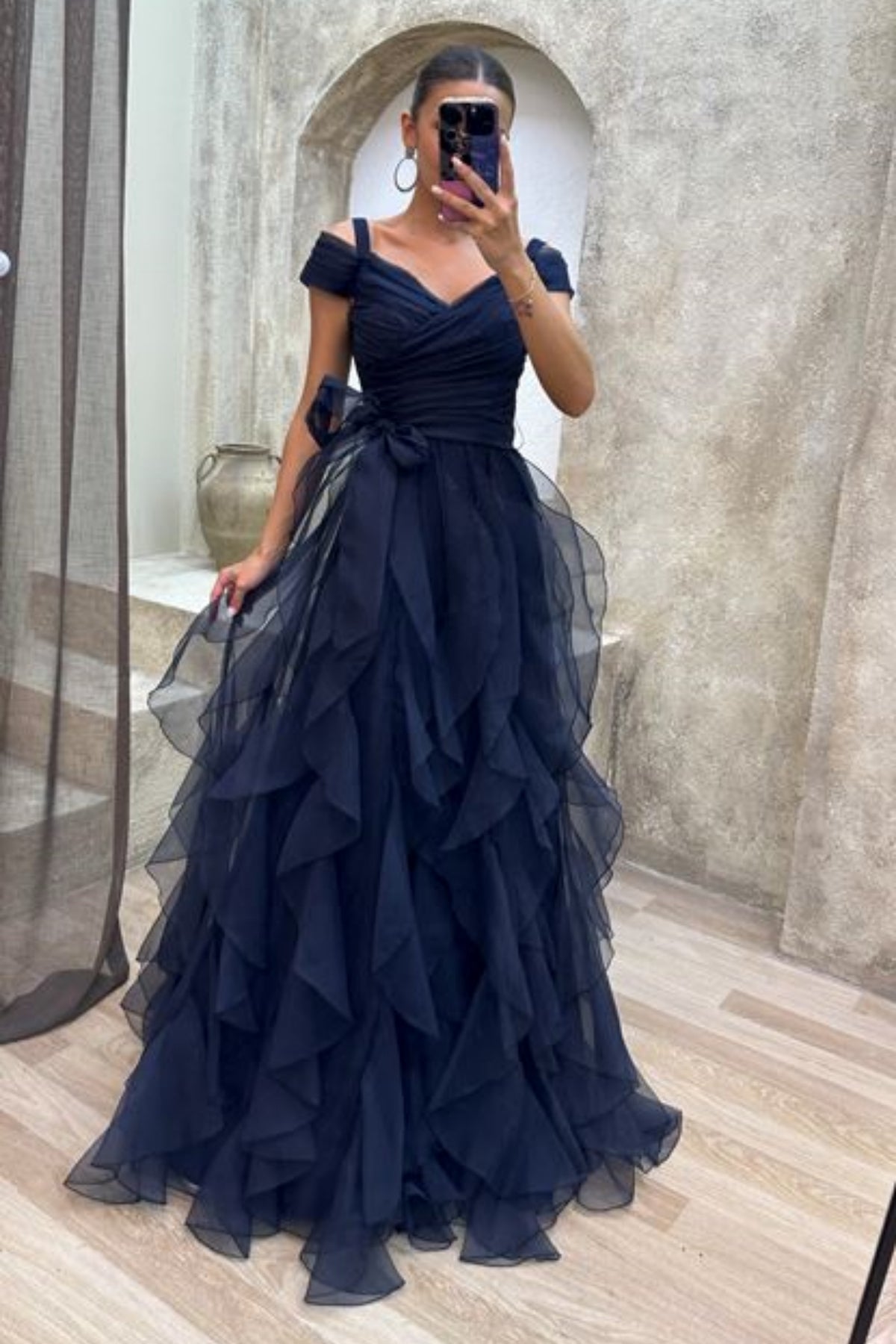 Off Shoulder Fluffy Tulle Long Prom Dresses, High Low Tulle Formal Eve Lwt Dress Off Shoulder Fluffy Tulle Long Prom Dresses, High Low Tulle Formal Eve Lwt Dress