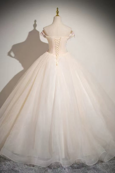 Off the Shoulder Pink Lace Long Prom Dresses, Pink Lace Formal Dresses, Pink Tulle Evening Dresses WT1832