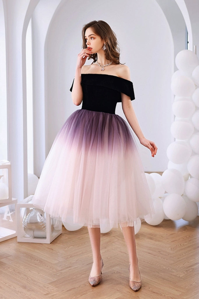Ombre Off the Shoulder Short Prom Dresses, Ombre Homecoming Dresses, S Lwt Dress Ombre Off the Shoulder Short Prom Dresses, Ombre Homecoming Dresses, S Lwt Dress