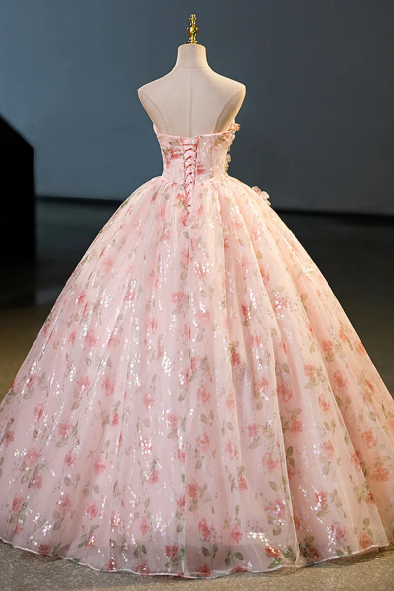 Elegant Pink Prom Dresses Floor Length Formal Party 2019 Wear with Lace Flowers PL872 main image 0