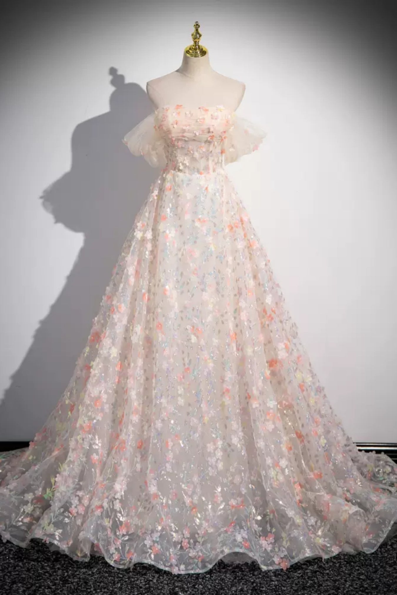 Pink Off Shoulder Lace Floral Long Prom Dresses, Pink Lace Formal Dres Lwt Dress Pink Off Shoulder Lace Floral Long Prom Dresses, Pink Lace Formal Dres Lwt Dress