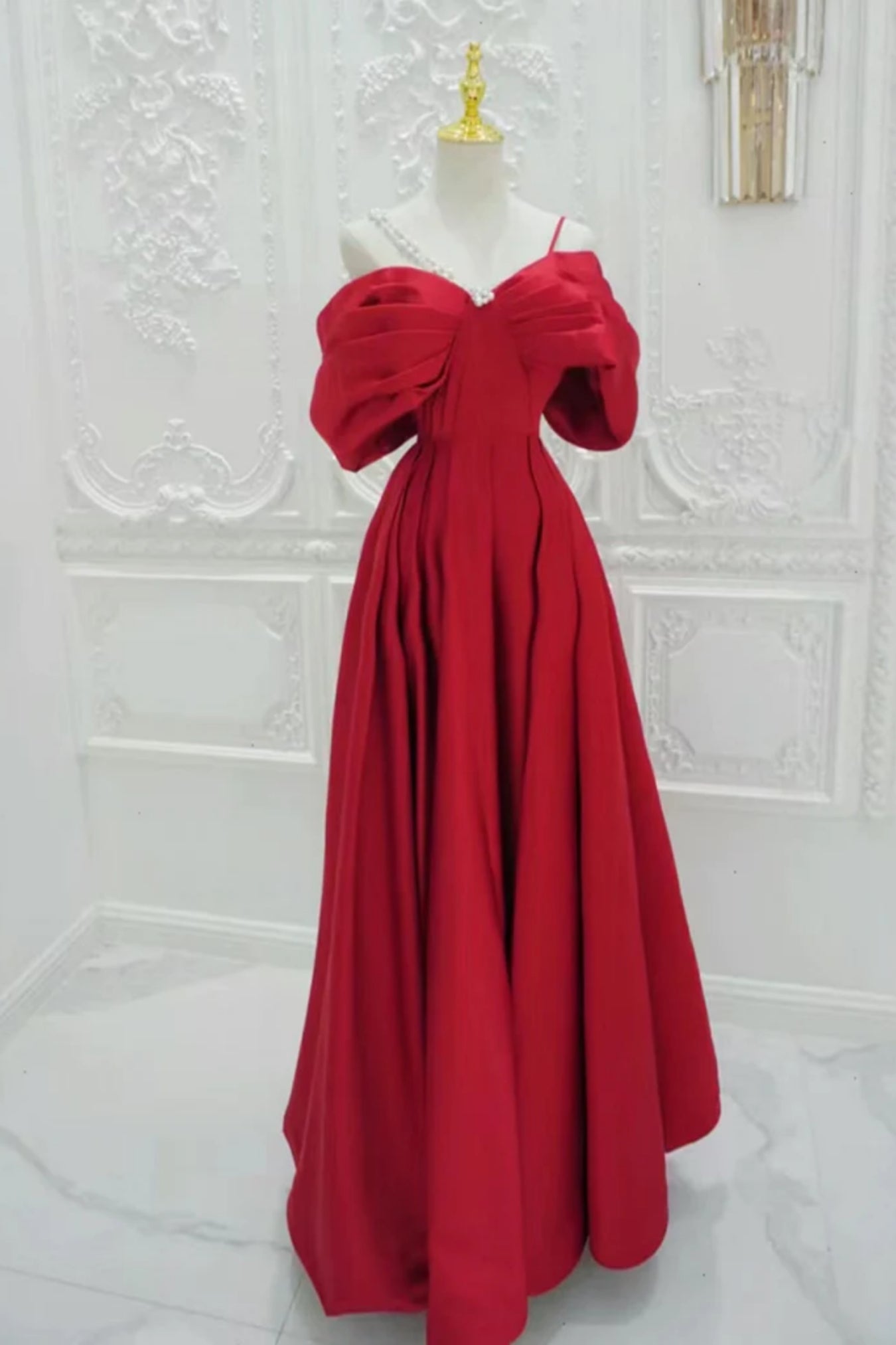 Red Satin Off Shoulder Long Prom Dresses, One Shoulder Red Formal Dres Lwt Dress Red Satin Off Shoulder Long Prom Dresses, One Shoulder Red Formal Dres Lwt Dress