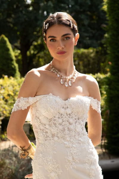 White Off the Shoulder Mermaid Lace Long Prom Dresses, Off Shoulder White Formal Evening Dresses, Mermaid White Wedding Dresses WT1789