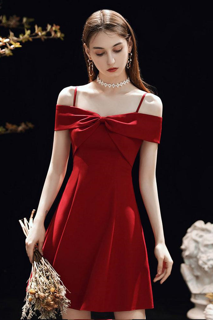 Cute Off Shoulder Burgundy Short Prom Dresses, Off the Shoulder Burgun Lwt Dress Cute Off Shoulder Burgundy Short Prom Dresses, Off the Shoulder Burgun Lwt Dress