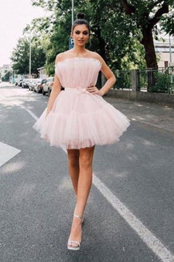 Cute Pink Tulle Short Prom Dresses, Pink Tulle Homecoming Dresses, Sho Lwt Dress Cute Pink Tulle Short Prom Dresses, Pink Tulle Homecoming Dresses, Sho Lwt Dress