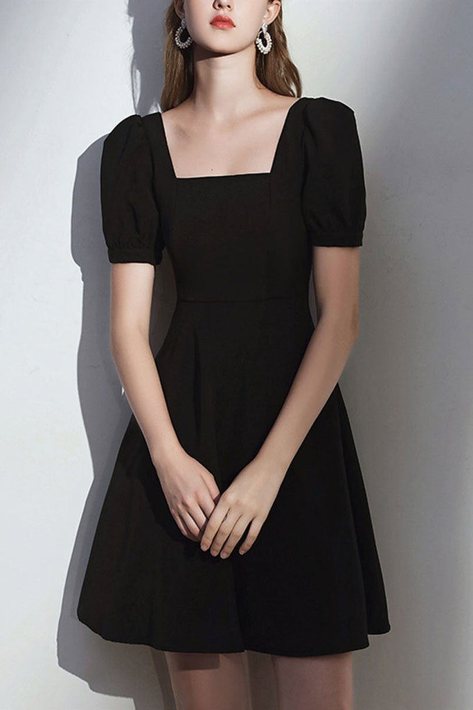 cute short black dresses Cute Short Sleeves Black Prom Dresses, Short Black Homecoming Dresses, – Lwt Dress