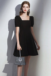 Cute Short Sleeves Black Prom Dresses, Short Black Homecoming Dresses, Lwt Dress Cute Short Sleeves Black Prom Dresses, Short Black Homecoming Dresses, Lwt Dress