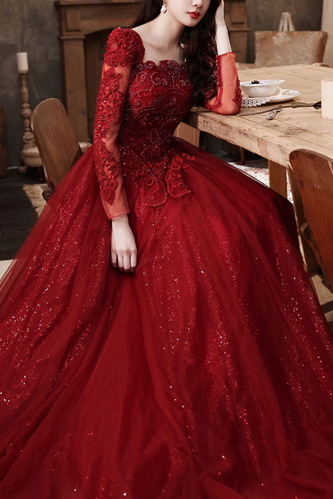 Long Sleeves Burgundy Lace Long Prom Dresses, Burgundy Lace Formal Dre Lwt Dress Long Sleeves Burgundy Lace Long Prom Dresses, Burgundy Lace Formal Dre Lwt Dress