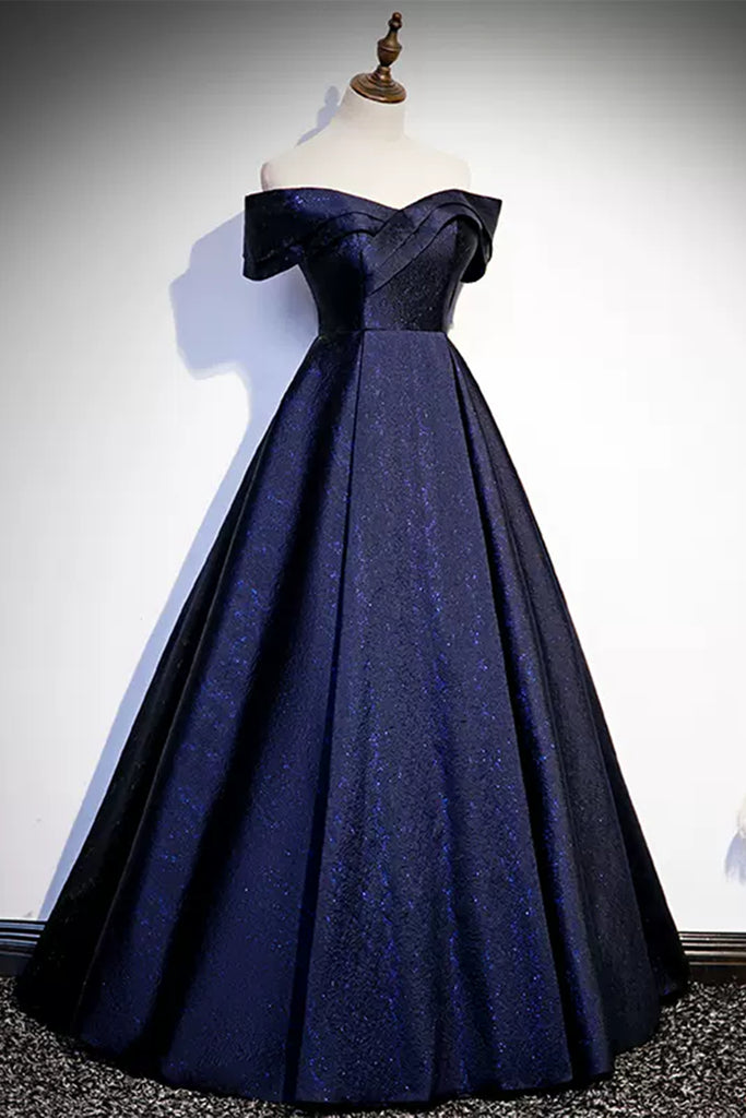 Navy Blue Beauty Off the Shoulder Prom Dresses Long, Off Shoulder Blue Lwt Dress Navy Blue Beauty Off the Shoulder Prom Dresses Long, Off Shoulder Blue Lwt Dress
