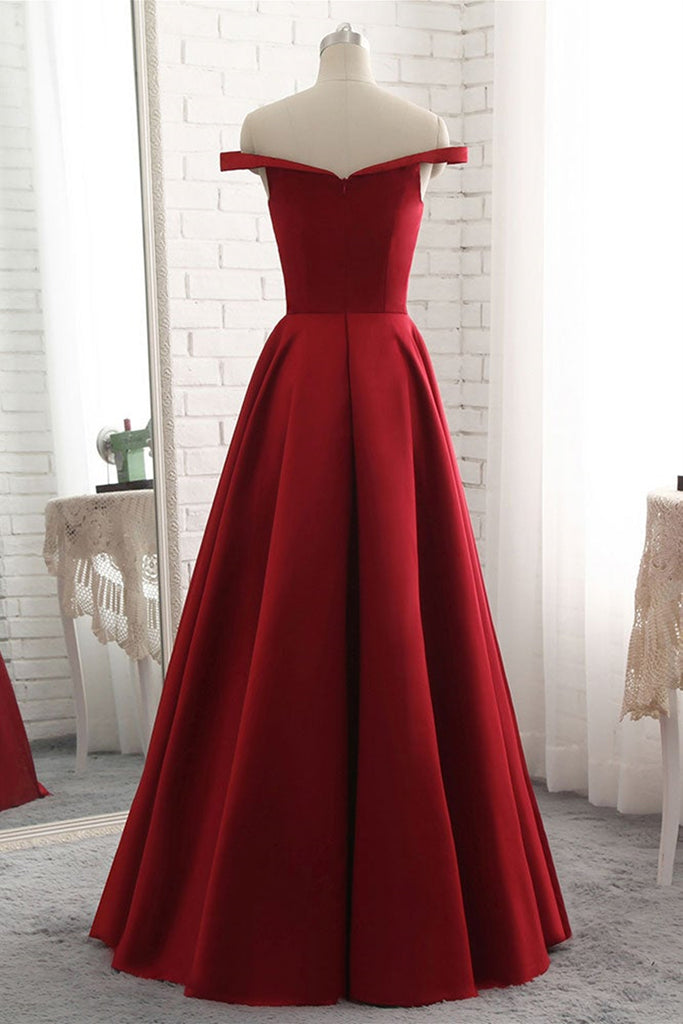 Off Shoulder Burgundy Satin Long Prom Dresses, Off the Shoulder Burgun Lwt Dress Off Shoulder Burgundy Satin Long Prom Dresses, Off the Shoulder Burgun Lwt Dress