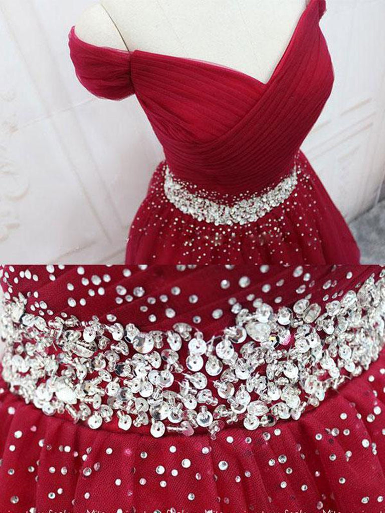Off Shoulder Burgundy Short Prom Dresses with Sequins, Off the Shoulde Lwt Dress Off Shoulder Burgundy Short Prom Dresses with Sequins, Off the Shoulde Lwt Dress