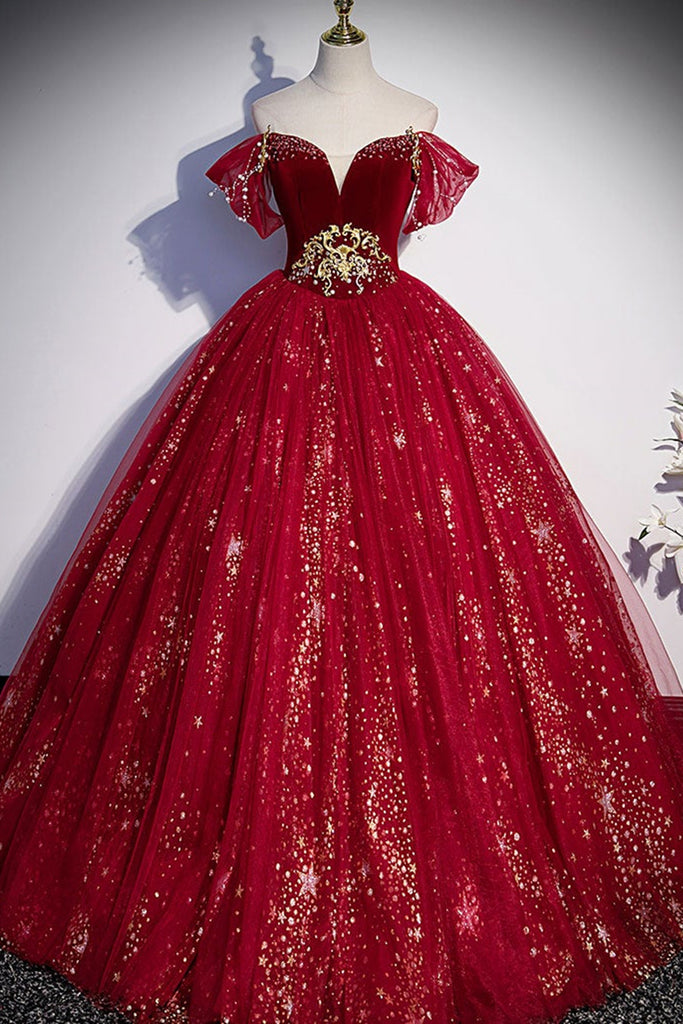 Red glitter best sale ball gown