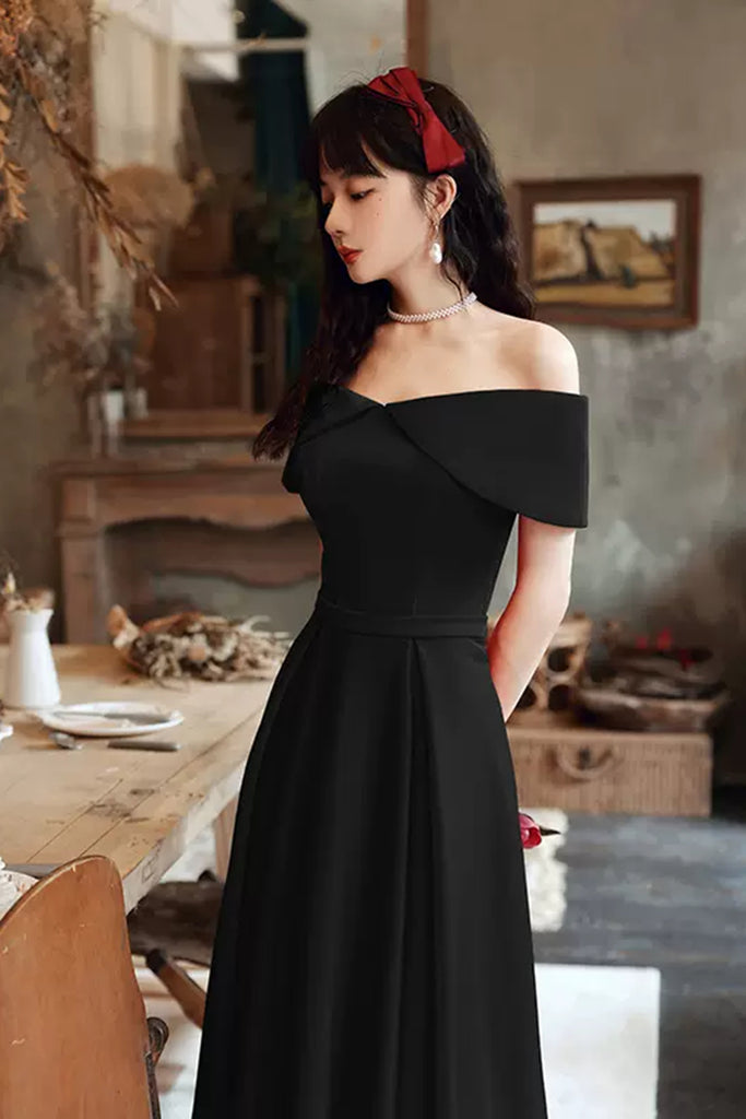 Off Shoulder Short Black Prom Dresses, Off the Shoulder Black Homecomi Lwt Dress Off Shoulder Short Black Prom Dresses, Off the Shoulder Black Homecomi Lwt Dress