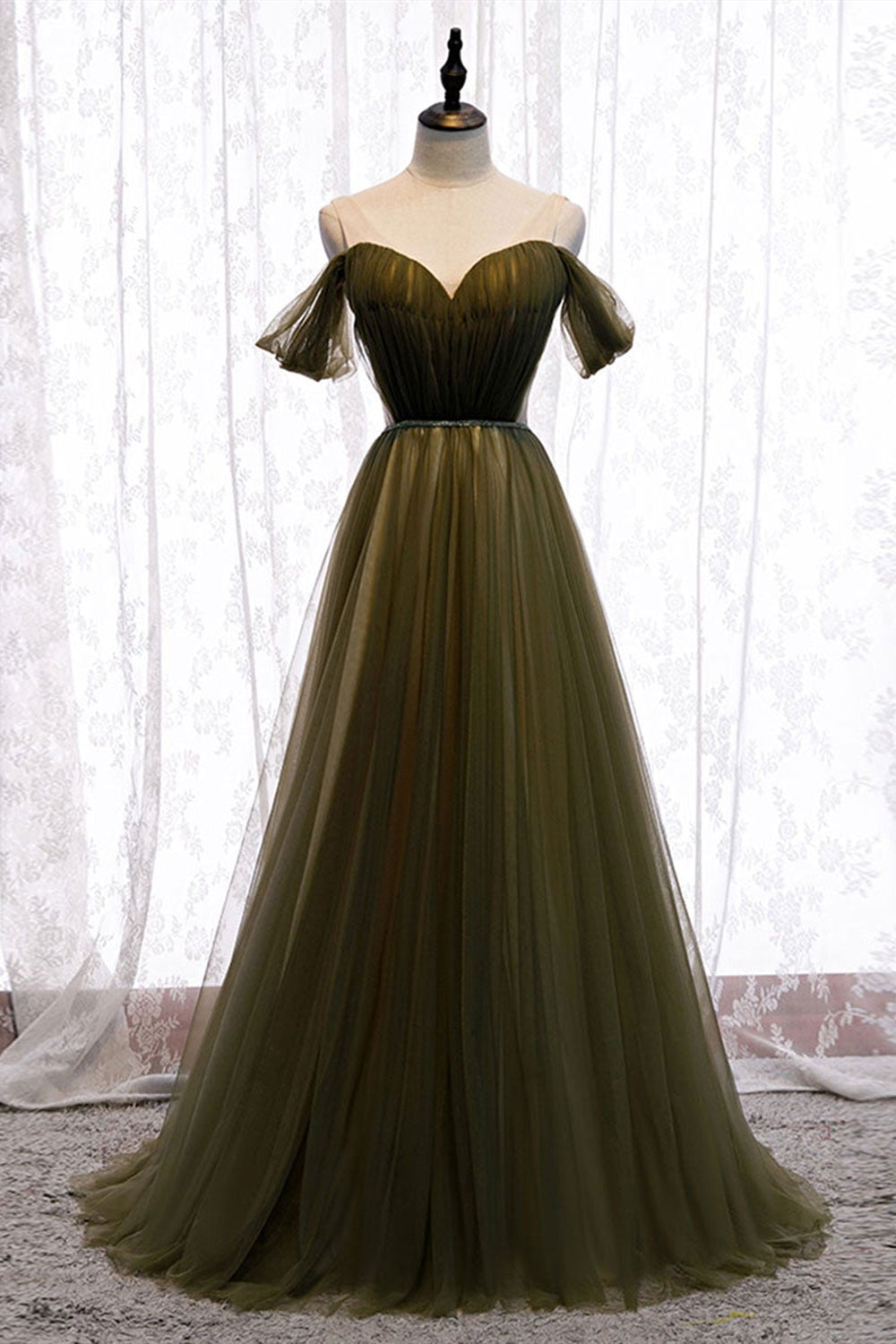 Simple Off Shoulder Tulle Long Prom Dresses, Off Shoulder Formal Gradu Lwt Dress Simple Off Shoulder Tulle Long Prom Dresses, Off Shoulder Formal Gradu Lwt Dress