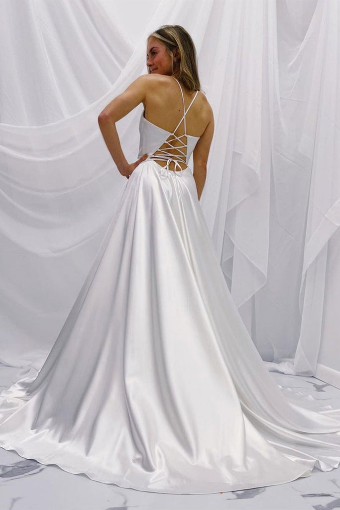 Liberty Beautiful White Evening Dress – D&D Clothing