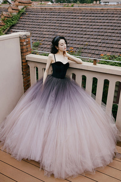 Sweetheart Neck Ombre Tulle Long Prom Dresses, Ombre Ball Gown, Ombre Formal Evening Dresses WT1046