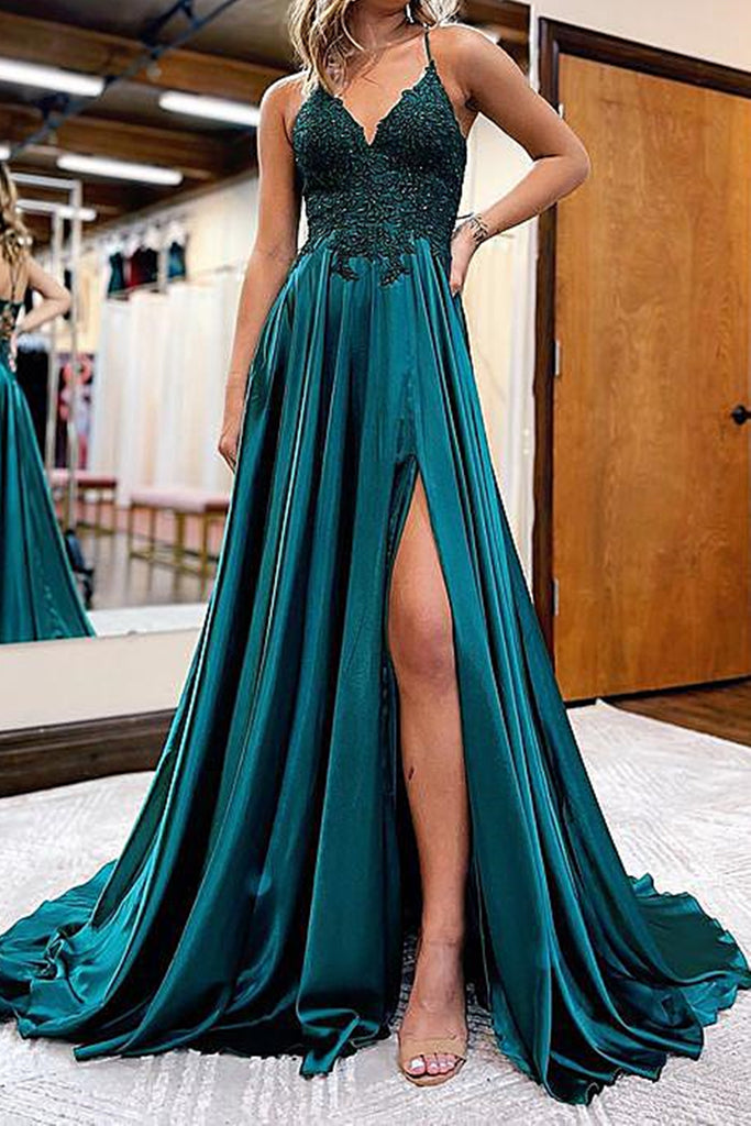 V Neck Blue Green Lace Prom Dresses, Blue Green Lace Formal Graduation Lwt Dress V Neck Blue Green Lace Prom Dresses, Blue Green Lace Formal Graduation Lwt Dress