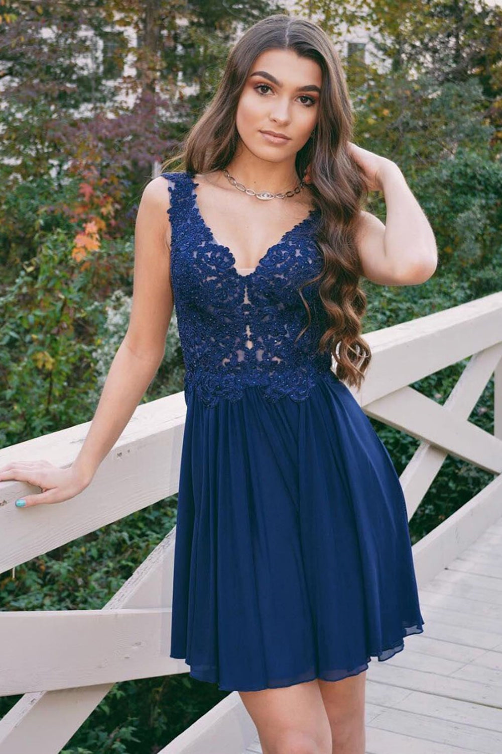 V Neck Navy Blue Lace Short Prom Dresses, Navy Blue Lace Homecoming Dr Lwt Dress V Neck Navy Blue Lace Short Prom Dresses, Navy Blue Lace Homecoming Dr Lwt Dress
