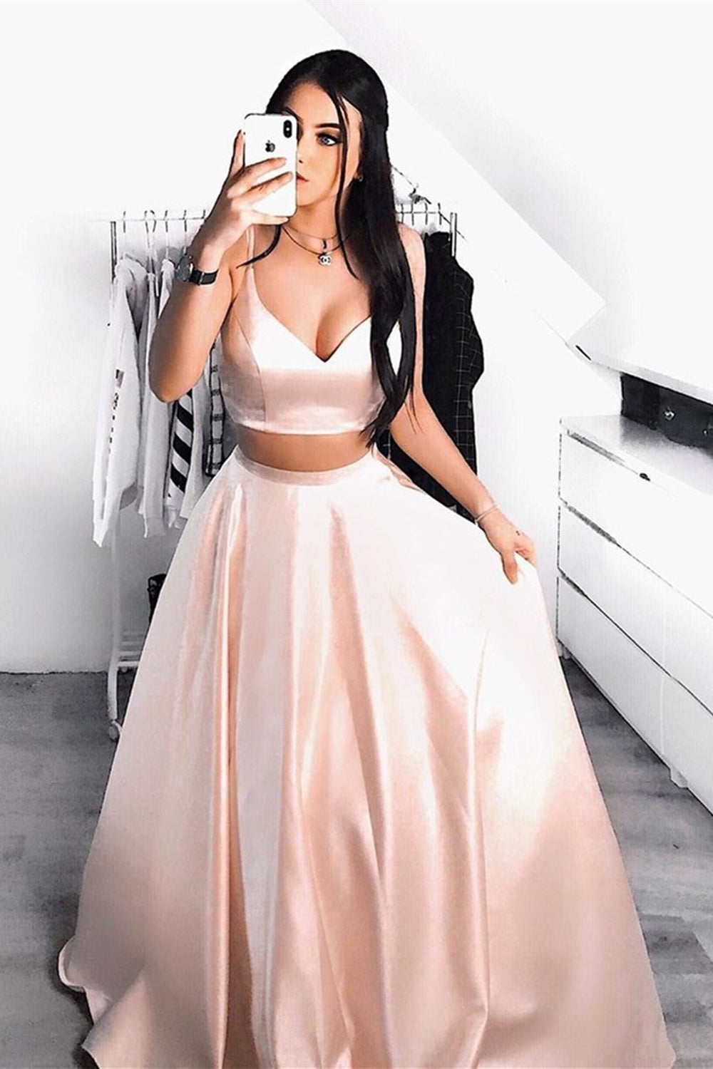 pink graduation dresses Off the Shoulder Beading Bodice Dusty Satin Dress PD2575 Celebrate your graduation in style with this stunning short A Pink Graduation Dress, Short Style